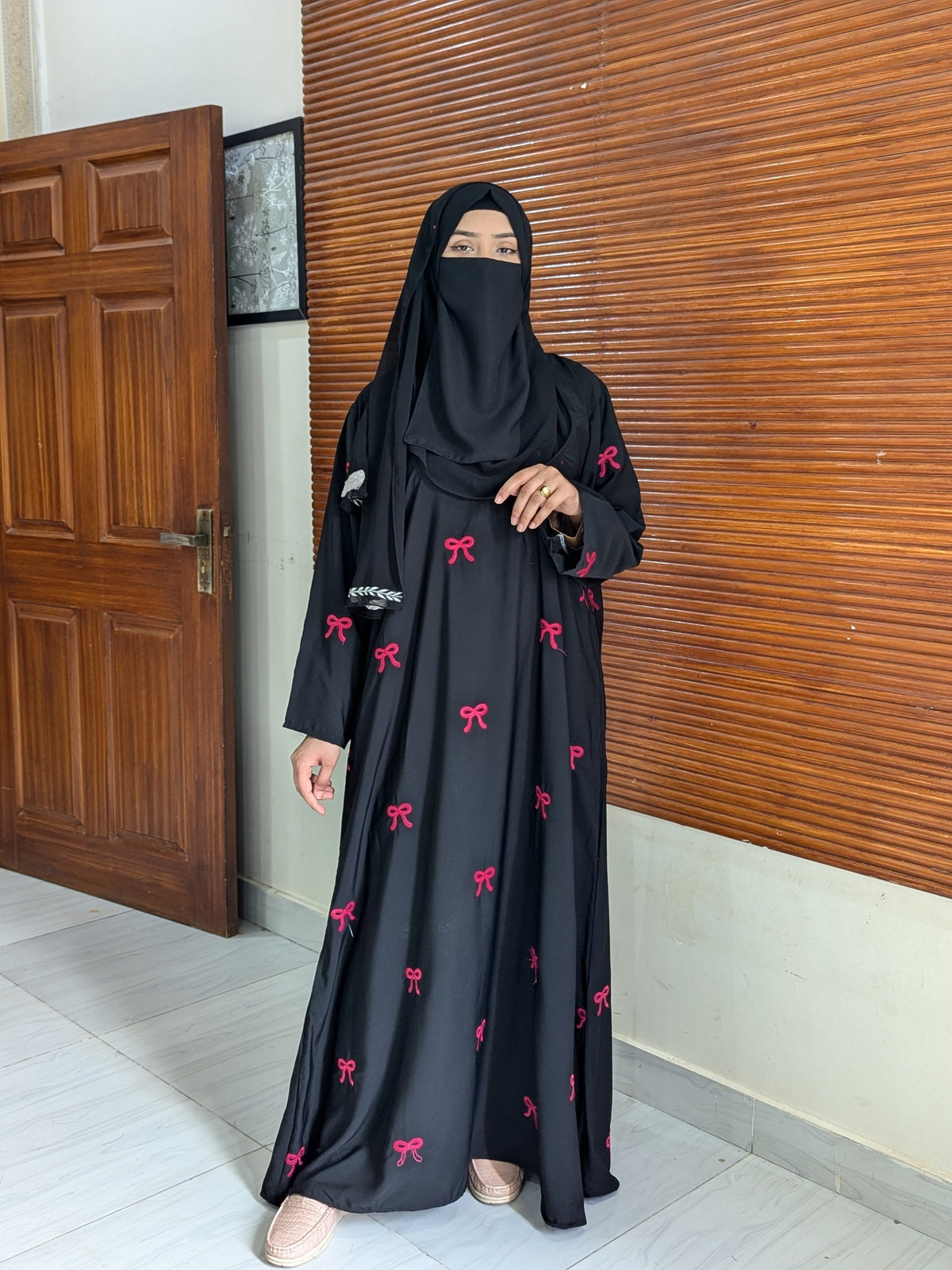 “Pink Bow Abaya by Aurora”