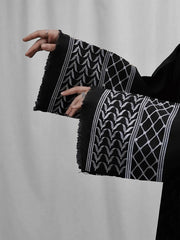 Keffiyeh Unity Abaya Premium Nida Black