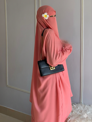 Premium Pink 3-Piece jilbab Set
