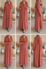Premium Kashmiri Pink Zoom Front Open Abaya ( FLAT 60% OFF)