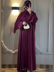 Premium Maroon Abaya with Scarf ( Premium Tiktok Fabric )