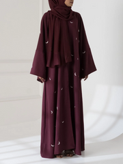 Embroidered ‘Hilal’ Abaya With Scarf