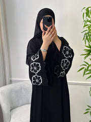 Black Premium Floral Abaya (FREE SHIPPING NOW)