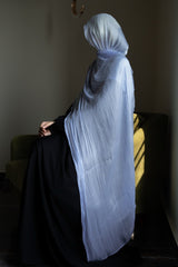 Ice Blue Organza Silk Hijab