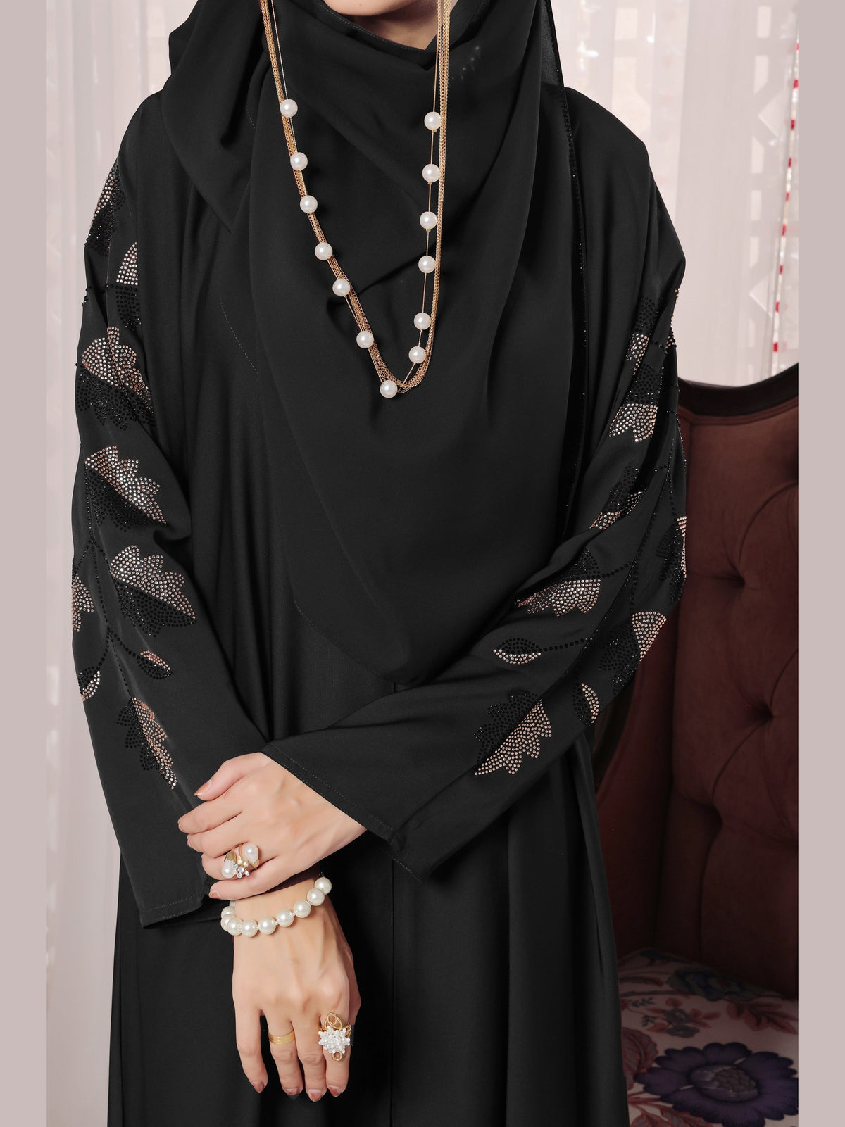 Black Leaf Abaya