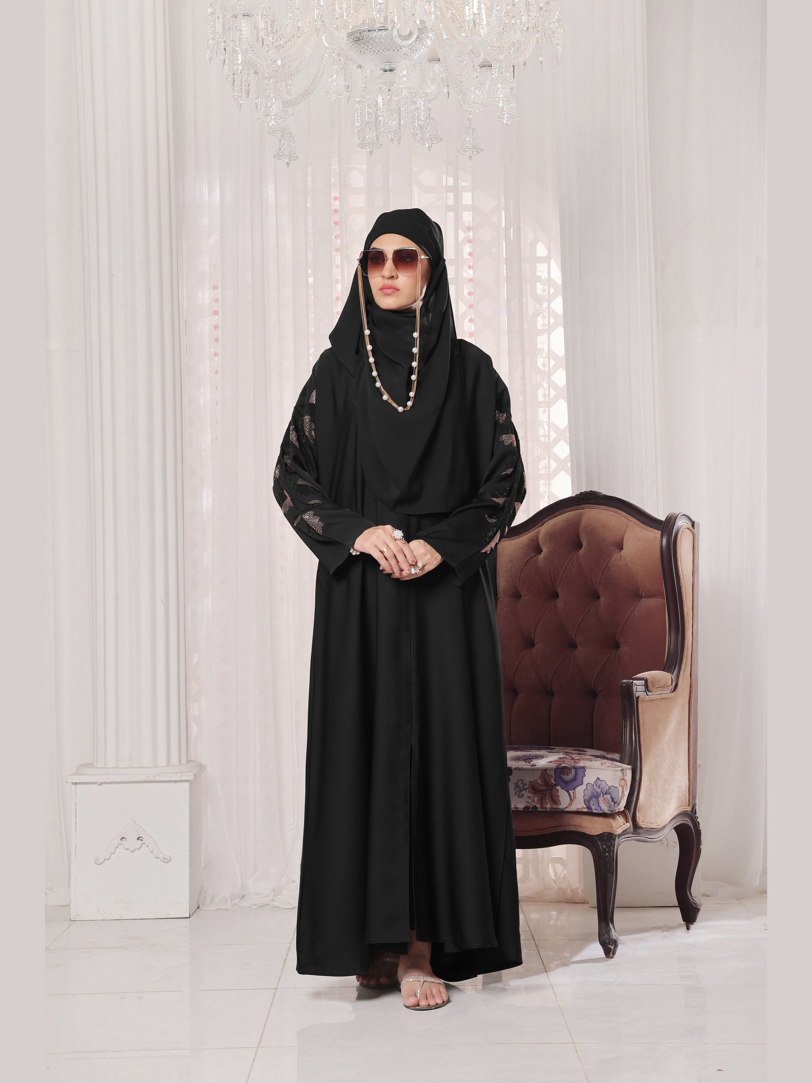 Black Leaf Abaya