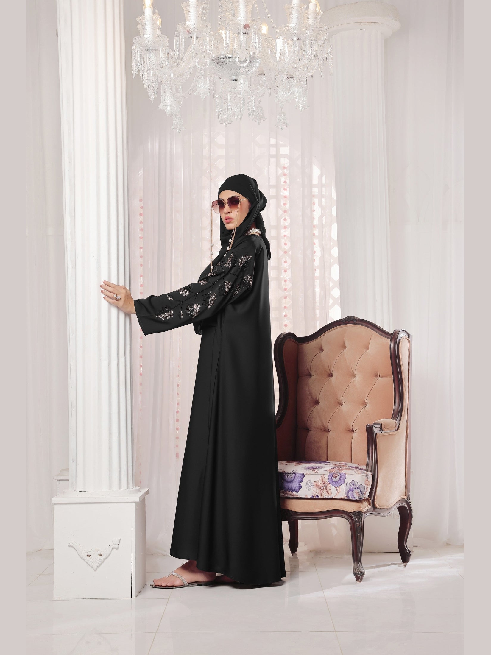 Black Leaf Abaya