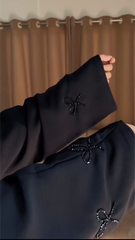 Premium Zoom Nida Handwork Bow Abaya