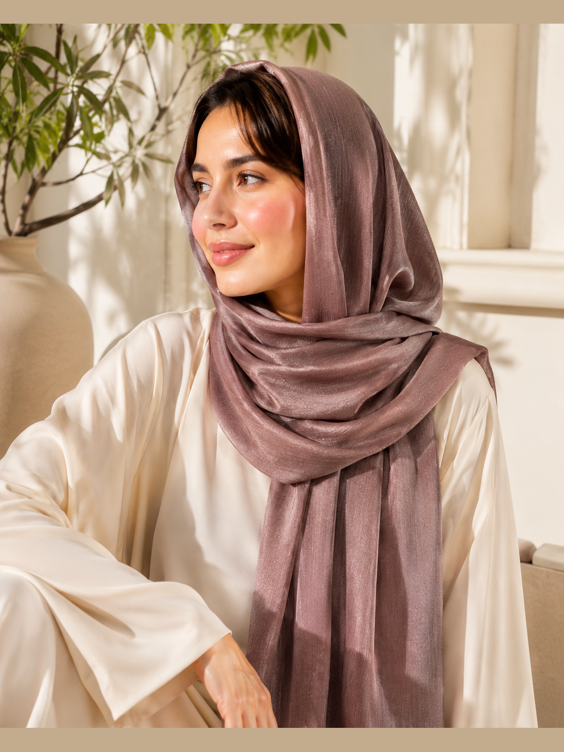 Crinkle Silk Hijab – Peanut
