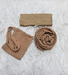 Hijab Niqab & Cap Set - Beige
