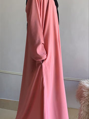 Plain Regular Budget Abaya With Zip Pocket