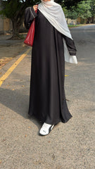 Premium Lining Maxi Abaya with white scarf ( Flat 50% OFF )