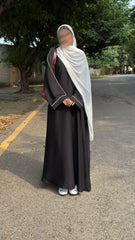 Premium Lining Maxi Abaya with white scarf ( Flat 50% OFF )