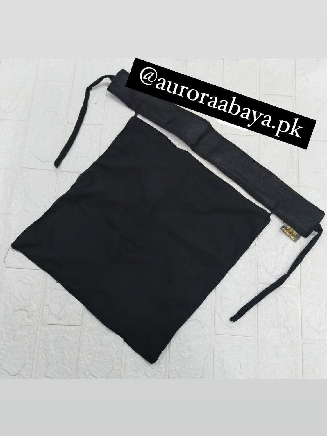 Long Saudi Niqab Black 14 inches with bukram