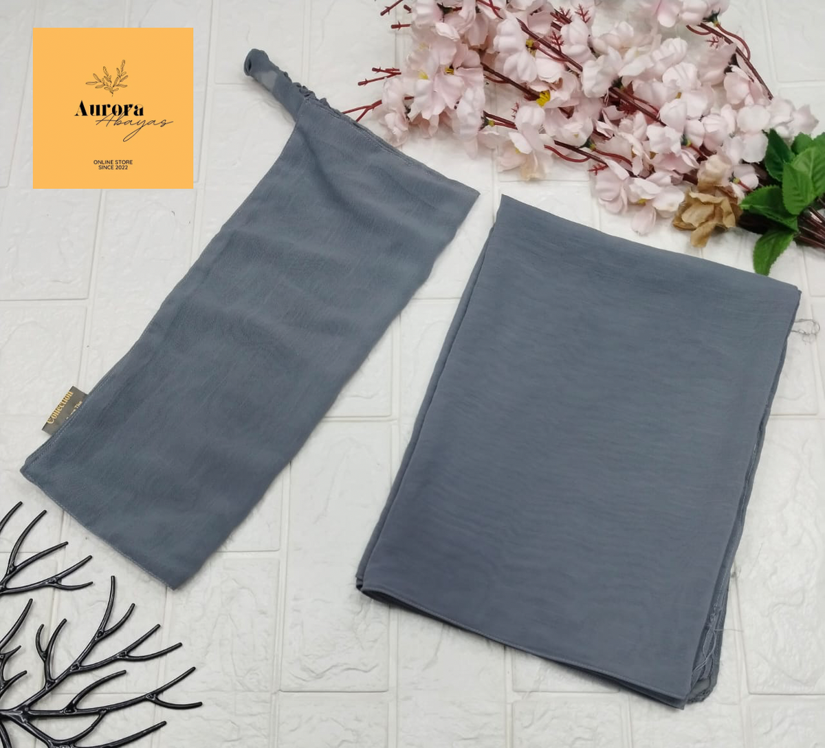 Grey Hijab & Niqab Set