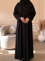 Premium Zoom Front Open Abaya – Free Scarf included ( Black Beauty ) 60% OFF TODAY