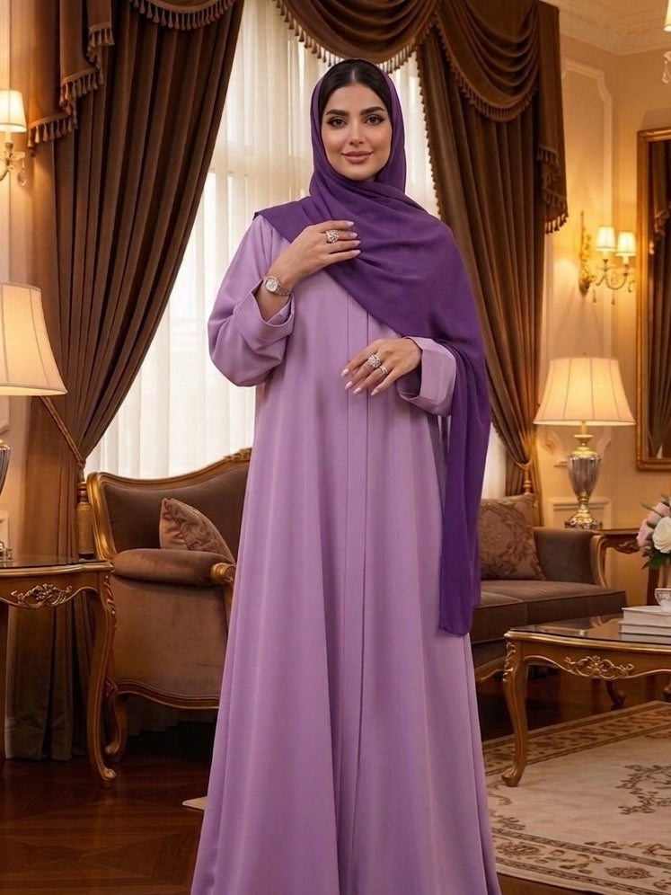 Muave Basic with Free scarf and Niqab ( TikTok Premium Fabric )