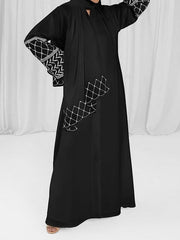 Keffiyeh Unity Abaya Premium Nida Black