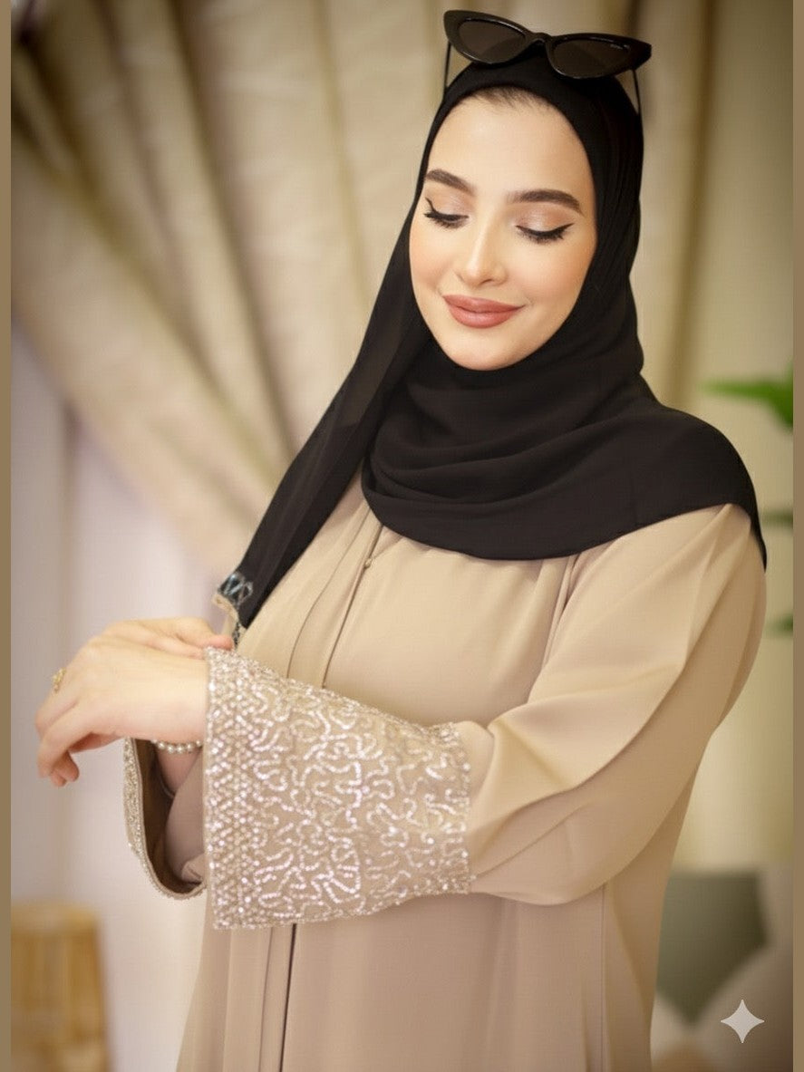 Zahra Elite Beige Premium Abaya