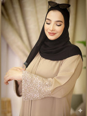 Zahra Elite Beige Premium Abaya