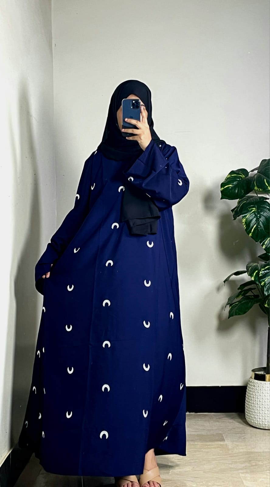 “Blue Moon Embroidered Abaya by Aurora”