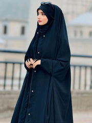 50% OFF — Irani / Iraqi Chadar with Sleeves & Buttons ( Peach Georgette Fabric )