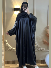 Premium Black Handwork Kaftan Style Abaya with Inner