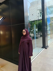 Premium Purple Abaya with Scarf ( Premium Tiktok Fabric )