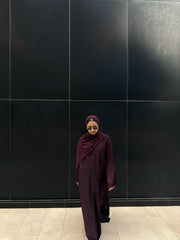 Premium Purple Abaya with Scarf ( Premium Tiktok Fabric )