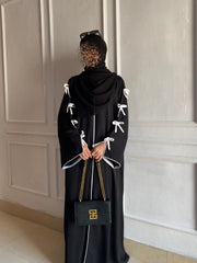 New Ribbon Bow White Abaya Premium Quality - 75% OFF ( Best Seller )