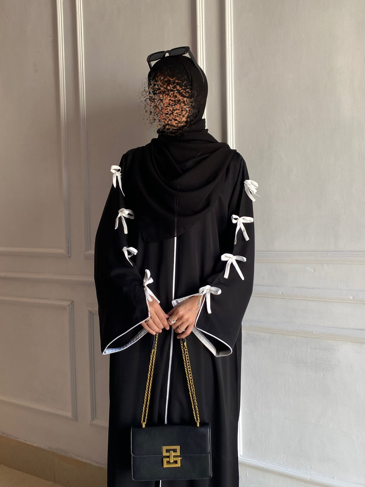 New Ribbon Bow White Abaya Premium Quality - 75% OFF ( Best Seller )