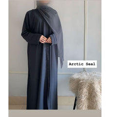 Zoom Nida Premium Front Open Abaya With Scarf 60% OFF TODAY