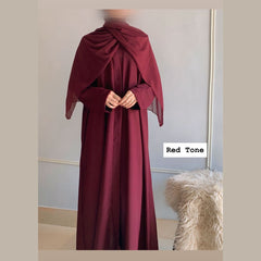 Zoom Nida Premium Front Open Abaya With Scarf 60% OFF TODAY