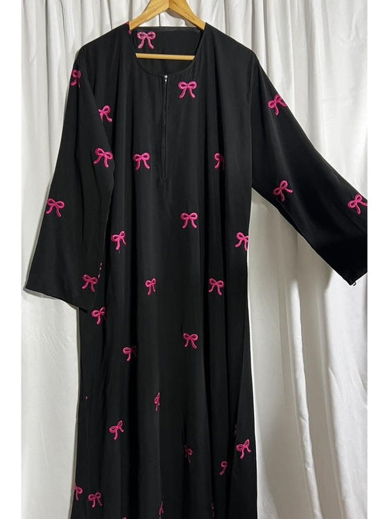 “Pink Bow Abaya by Aurora”