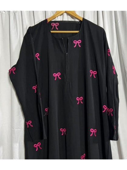 “Pink Bow Abaya by Aurora”