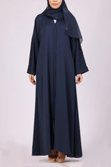 Premium Navy Blue Zoom Front Open Abaya ( FLAT 60% OFF)