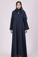 Premium Navy Blue Zoom Front Open Abaya ( FLAT 60% OFF)