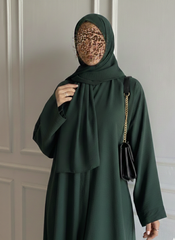Premium Midnight Green Zoom Front Open Abaya ( FLAT 60% OFF)