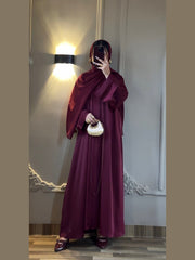 Premium Maroon Abaya with Scarf ( Premium Tiktok Fabric )