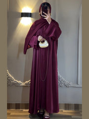 Premium Maroon Abaya with Scarf ( Premium Tiktok Fabric )
