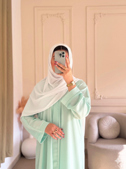 Premium Sky Green Front Open Abaya ( FLAT 60% OFF)