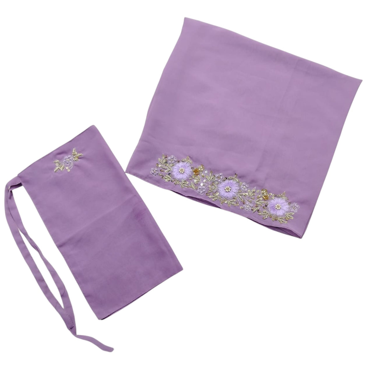 Emboridered Hijab Niqab set ( Lilac )