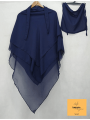 3 Layer Premium Khimar (Navy Blue)