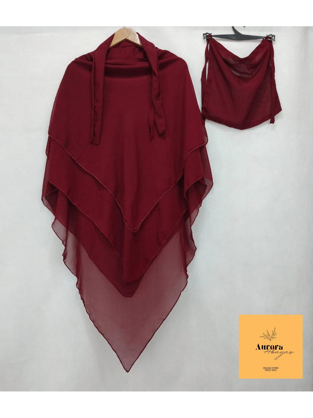 3 Layer Premium Khimar (Maroon)