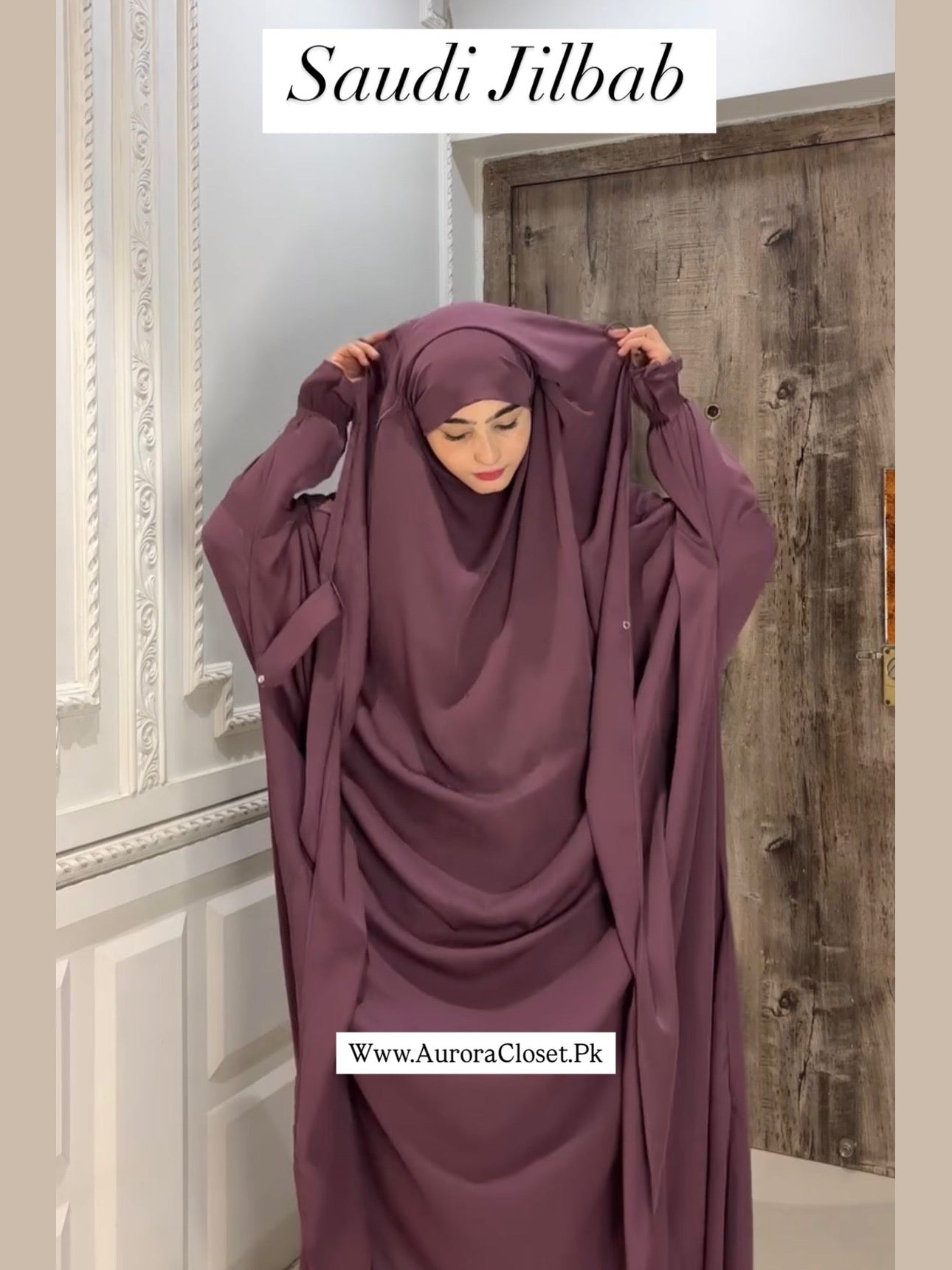 Premium Saudi Jilbab 1 Piece Full Length plum