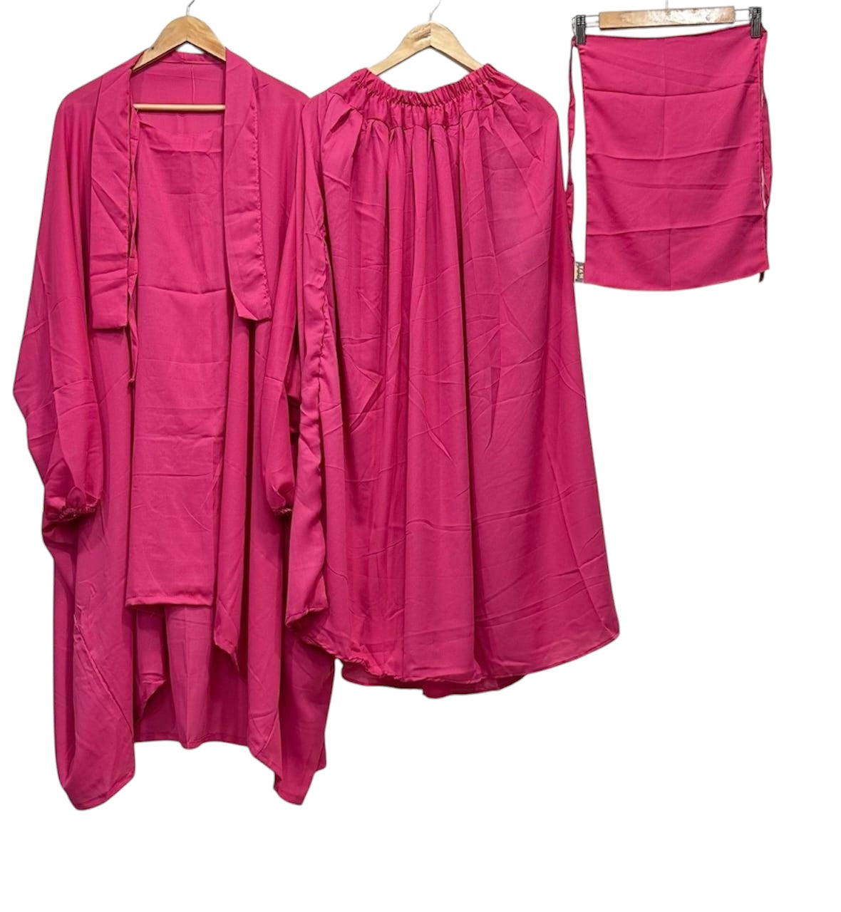 Premium Dark Pink 3-Piece jilbab Set