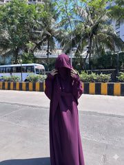 Premium Saudi Jilbab 1-Piece Full Length – Deep Purple