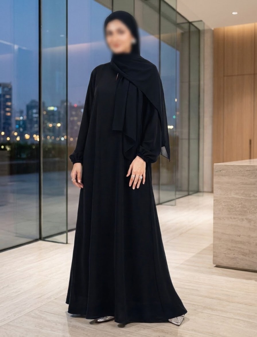 Black Everyday Maxi Abaya
