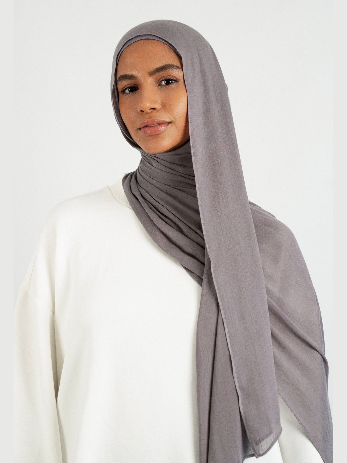 Matching Butter Modal Hijab Set - Moon