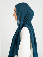 Matching Butter Modal Hijab Set - Real Teal